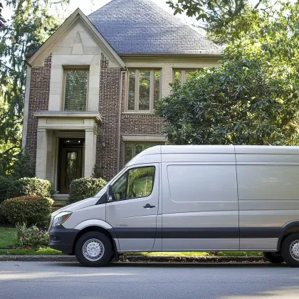 Roofing van at Richmond VA home